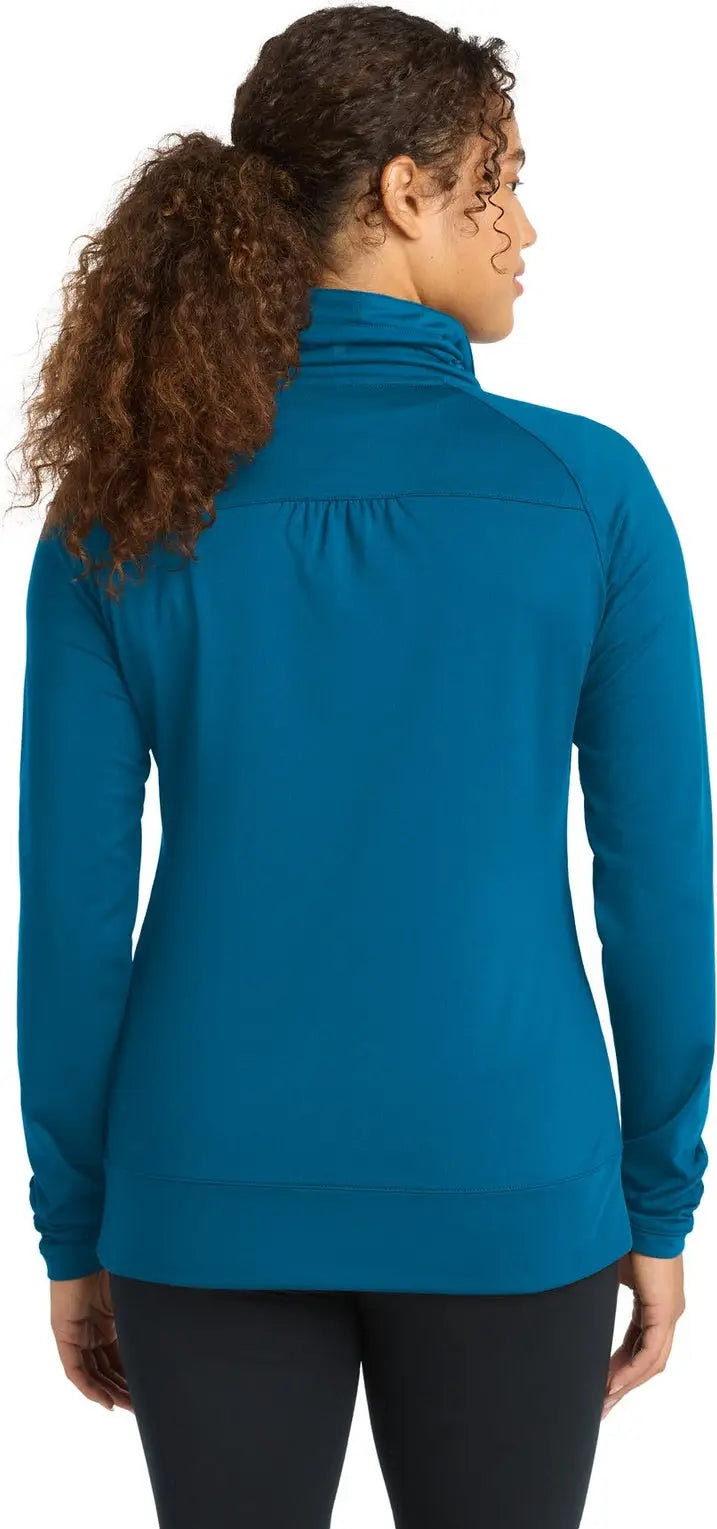 Sport-tek Lst852 Women’s Sport-wick Stretch Full-zip Jacket - Peacock Blue