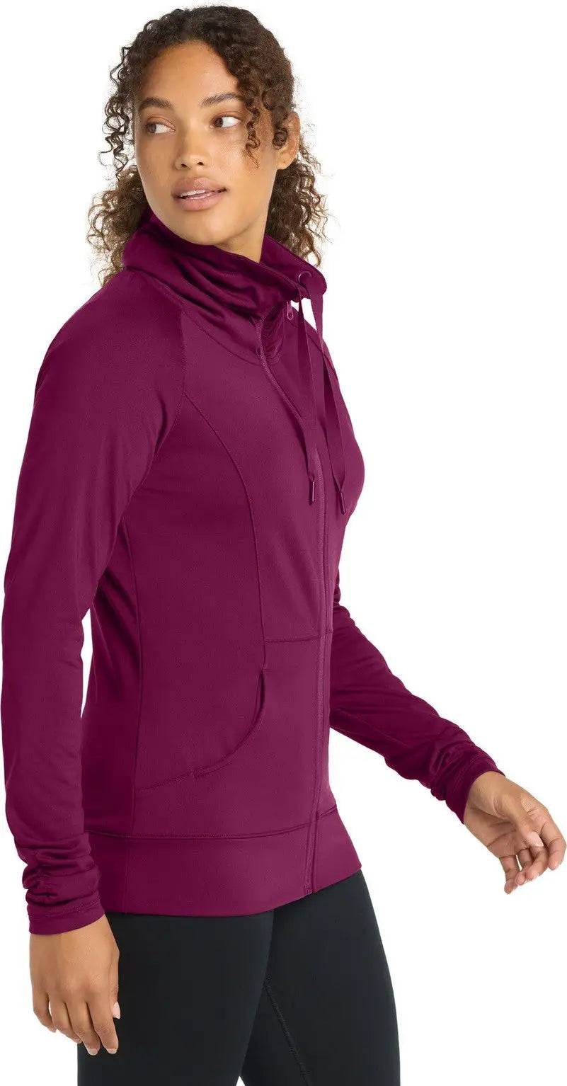 Sport-tek Lst852 Women’s Sport-wick Stretch Full-zip Jacket - Pink Rush