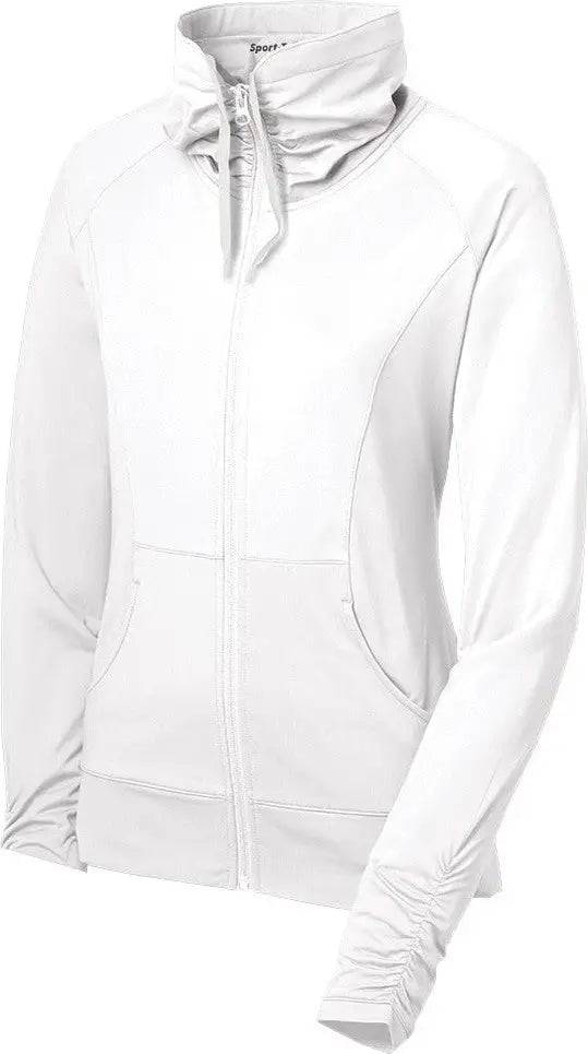 Sport-tek Lst852 Women’s Sport-wick Stretch Full-zip Jacket - White