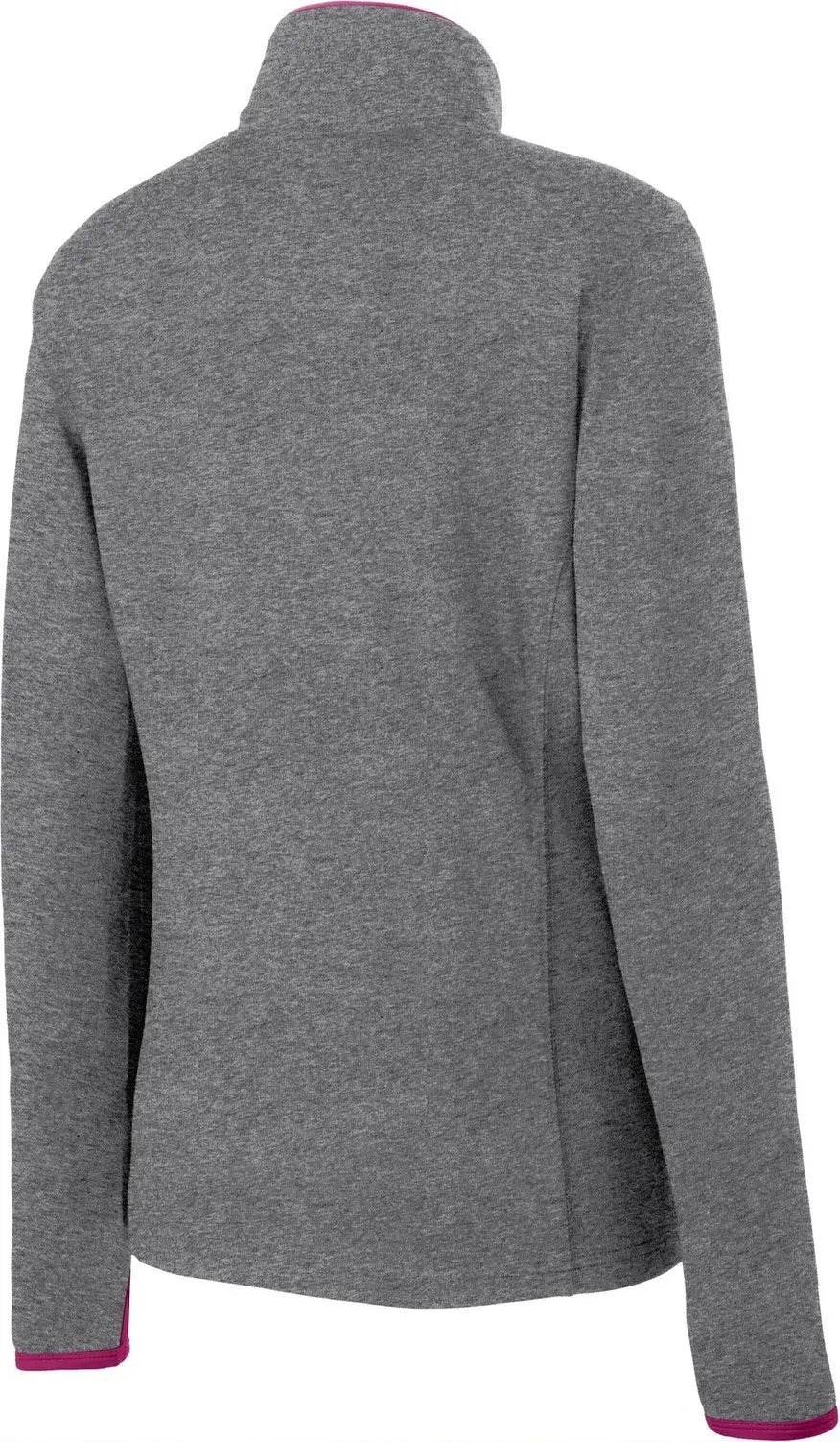 Sport-tek Lst853 Women’s Sport-wick Stretch Contrast Full-zip Jacket - Charcoal Gray Heather Pink Rush - Heather/