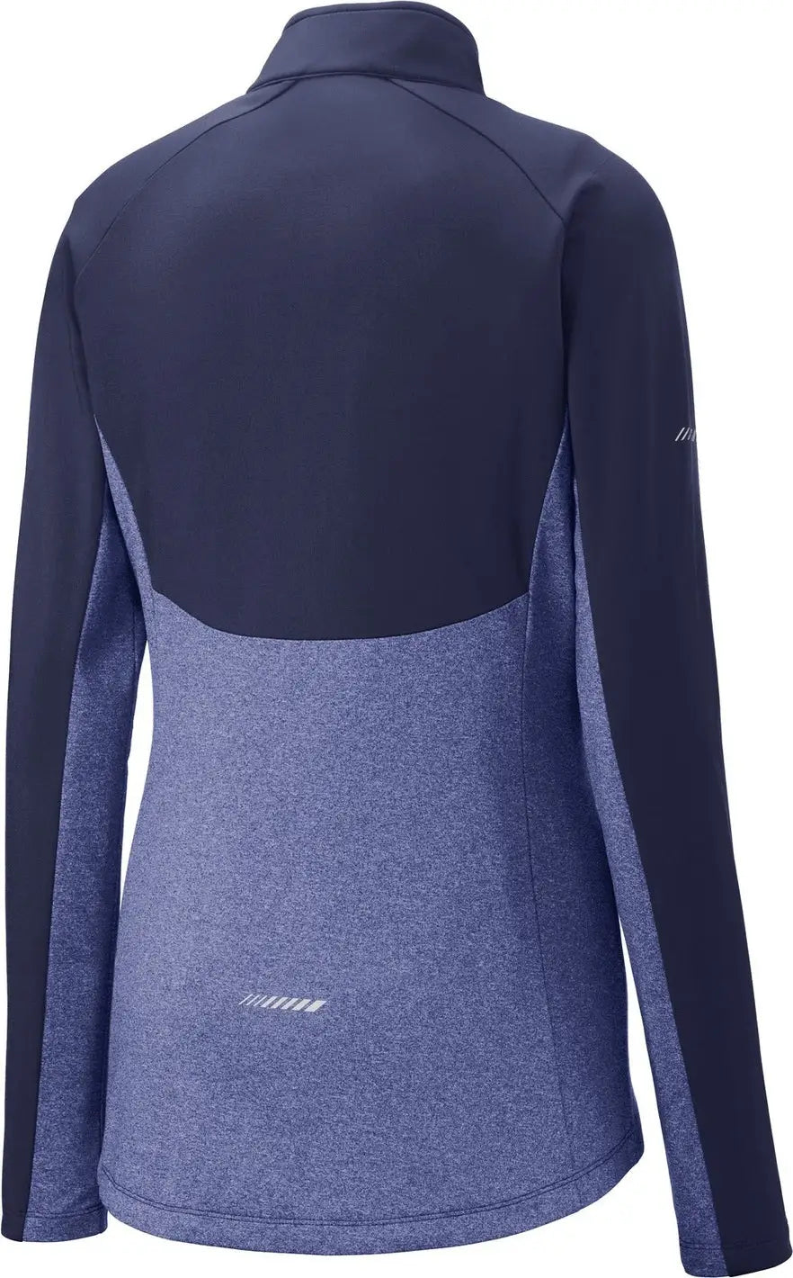 Sport-tek Lst854 Women’s Sport-wick Stretch Contrast 1/4-zip Pullover - True Navy Heather