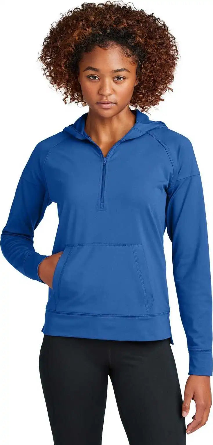 Sport-tek Lst856 Ladies Sport-wick Stretch 1/2-zip Hoodie - True Royal