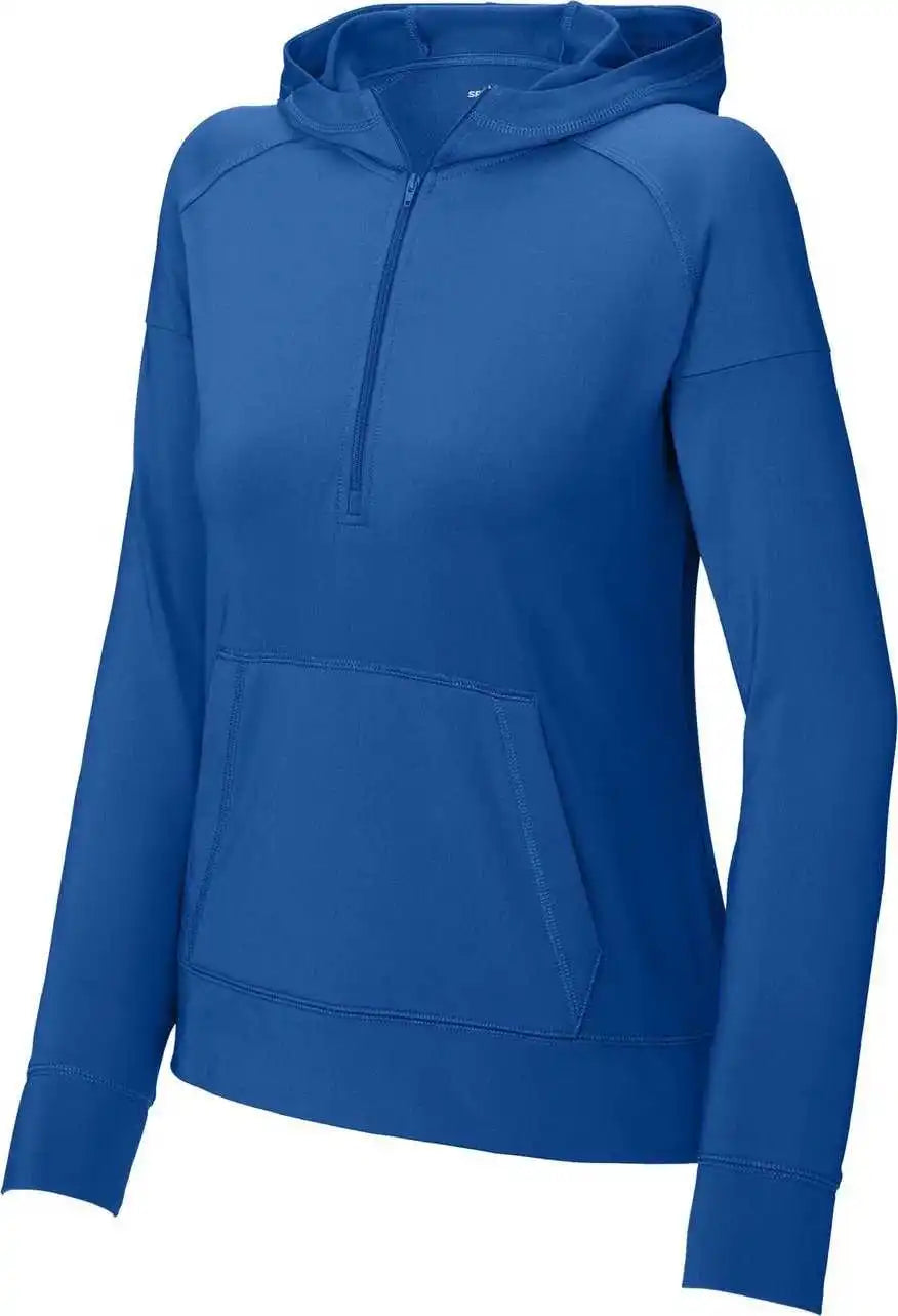 Sport-tek Lst856 Ladies Sport-wick Stretch 1/2-zip Hoodie - True Royal