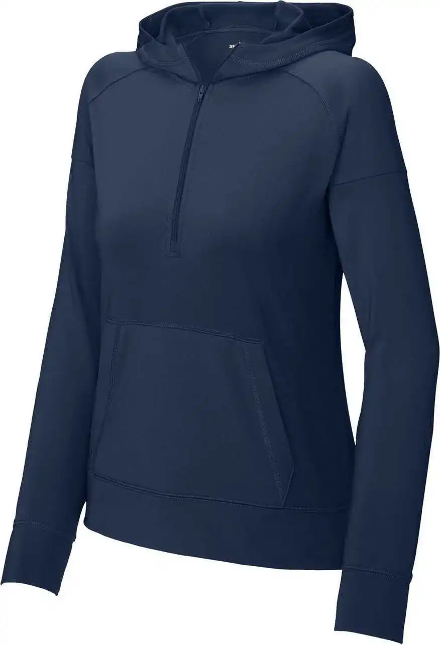 Sport-tek Lst856 Women’s Sport-wick Stretch 1/2-zip Hoodie - True Navy