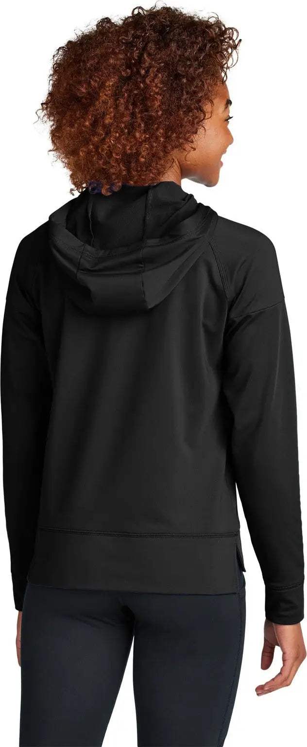 Sport-tek Lst856 Women’s Sport-wick Stretch 1/2-zip Hoodie - Black