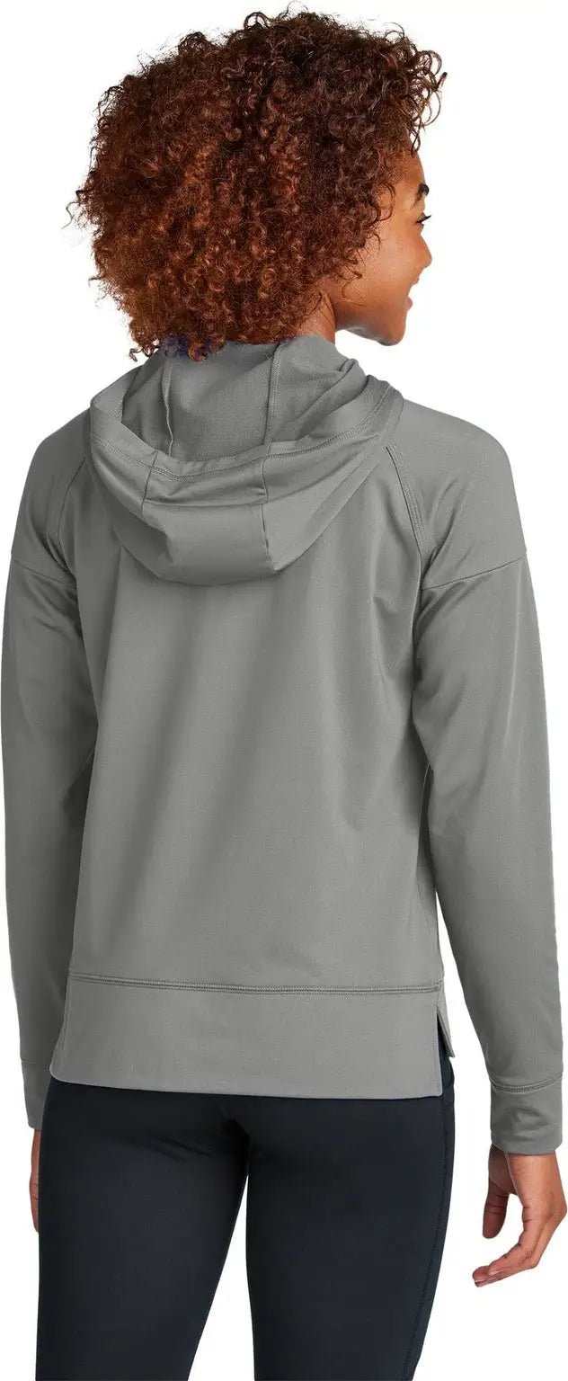 Sport-tek Lst856 Women’s Sport-wick Stretch 1/2-zip Hoodie - Charcoal Gray