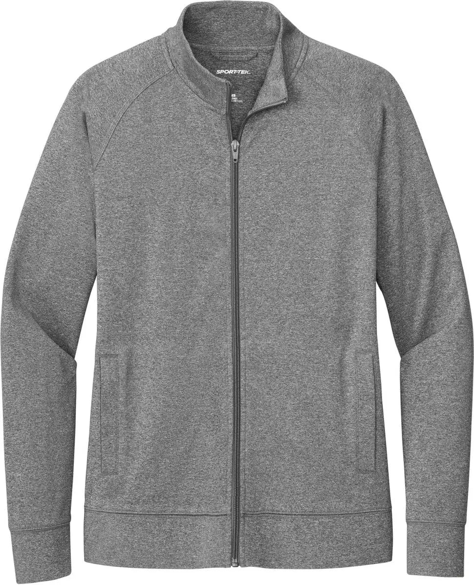 Sport-tek Lst857 Women’s Sport-wick Stretch Full-zip Cadet Jacket - Charcoal Gray Heather