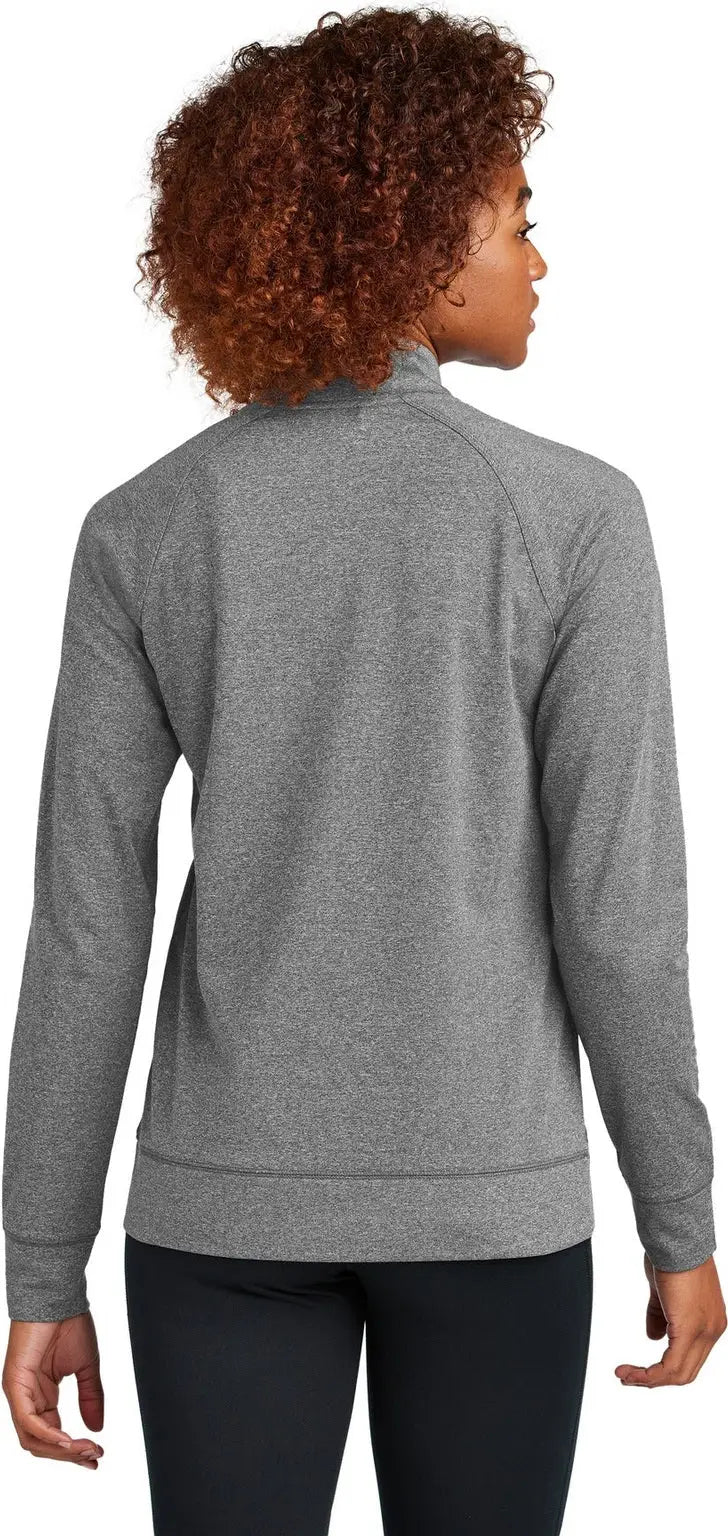 Sport-tek Lst857 Women’s Sport-wick Stretch Full-zip Cadet Jacket - Charcoal Gray Heather