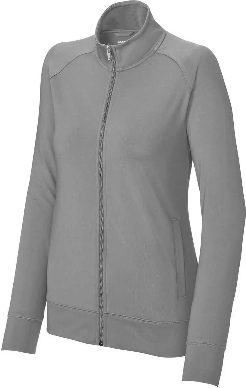 Sport-tek Lst857 Women’s Sport-wick Stretch Full-zip Cadet Jacket - Charcoal Grey