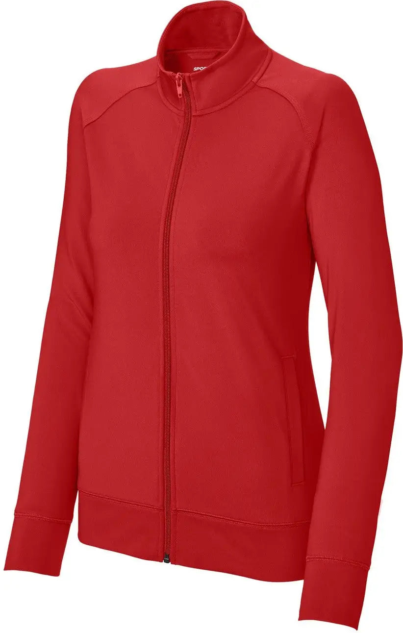 Sport-tek Lst857 Women’s Sport-wick Stretch Full-zip Cadet Jacket - Deep Red