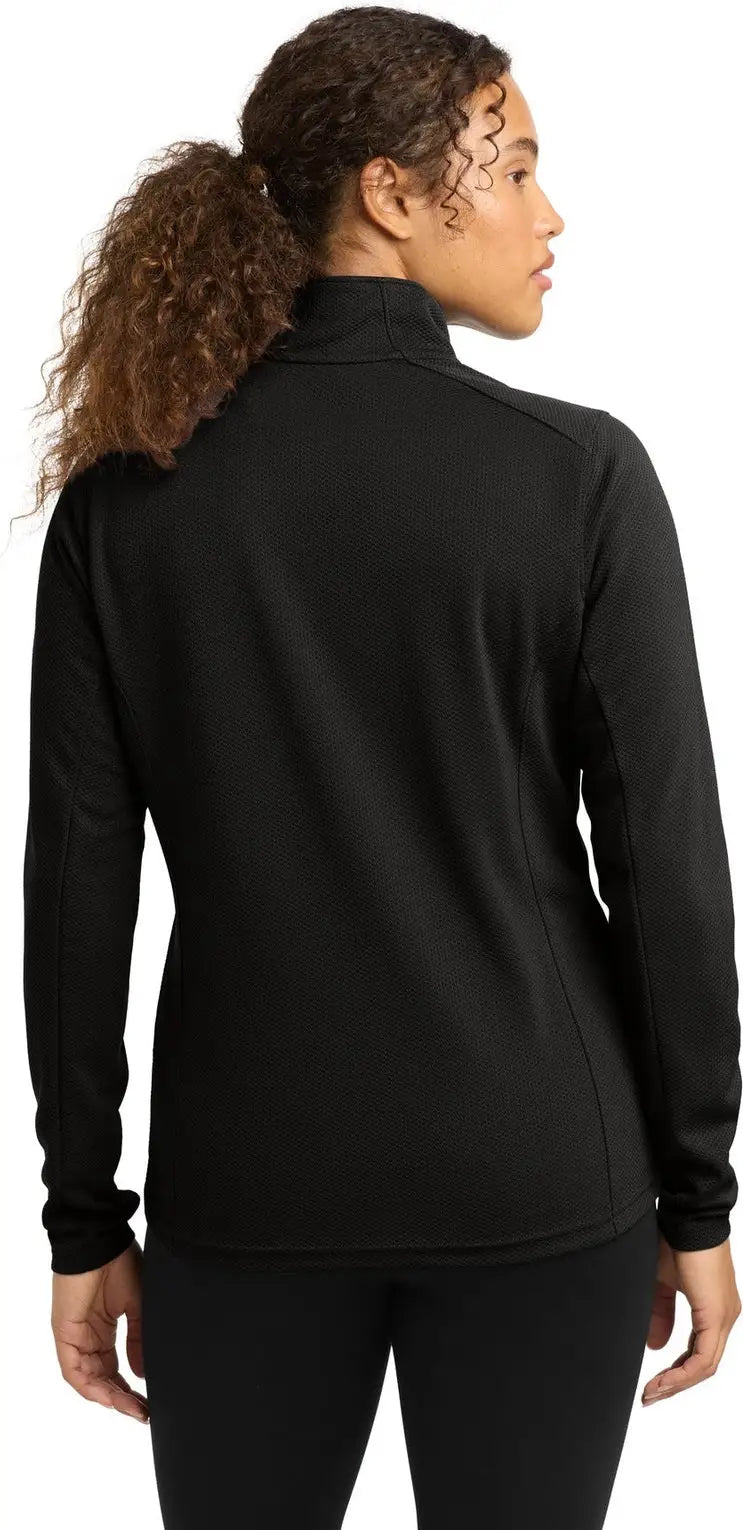 Sport-tek Lst860 Women’s Sport-wick Textured 1/4-zip Pullover - Black