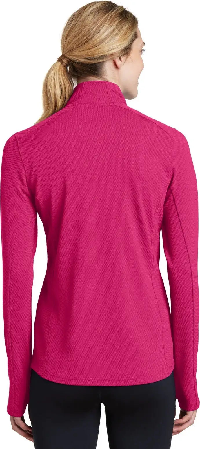 Sport-tek Lst860 Women’s Sport-wick Textured 1/4-zip Pullover - Pink Raspberry