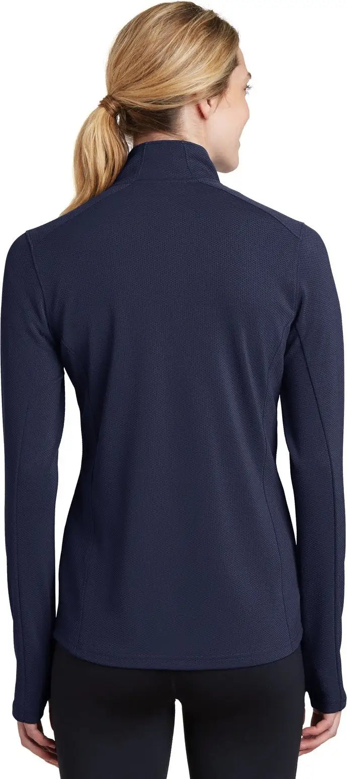 Sport-tek Lst860 Women’s Sport-wick Textured 1/4-zip Pullover - True Navy