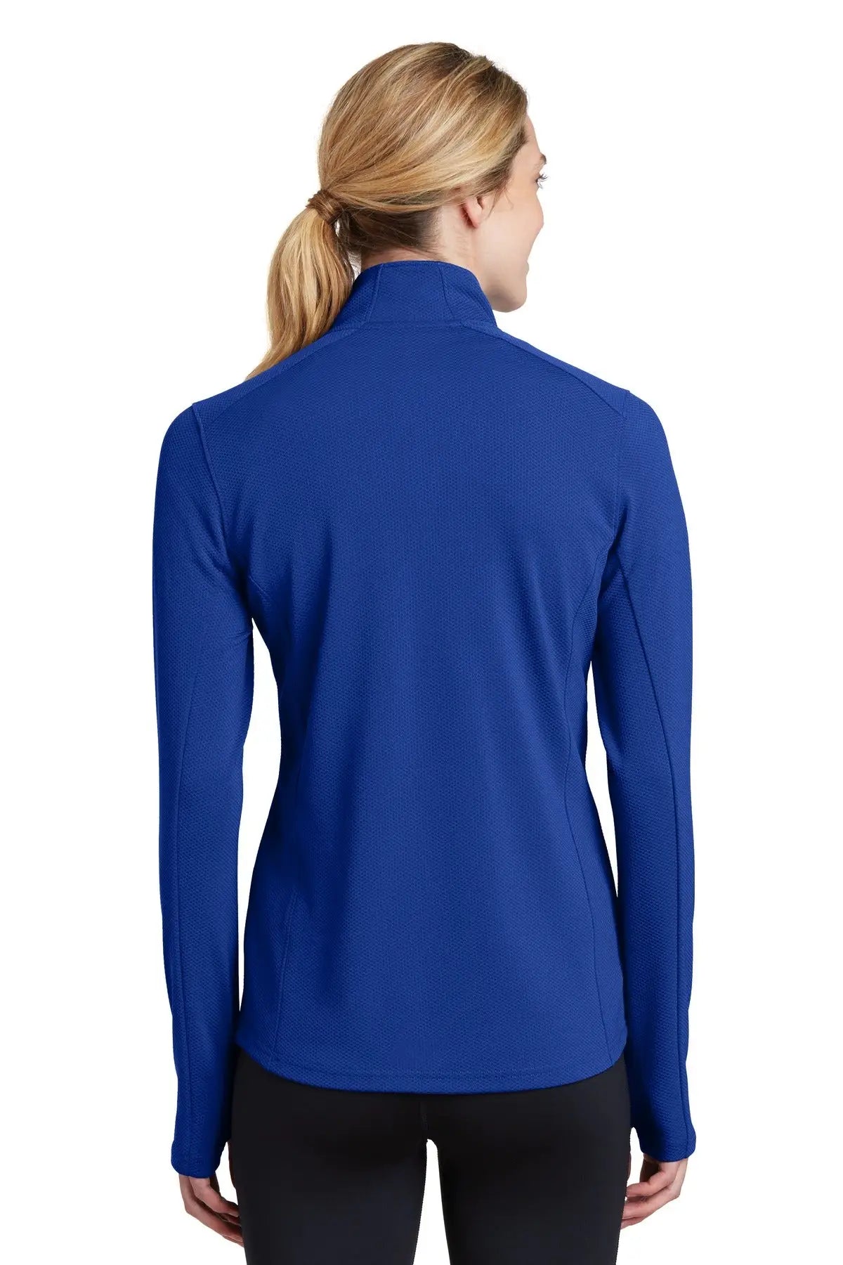 Sport-tek Lst860 Women’s Sport-wick Textured 1/4-zip Pullover - True Royal