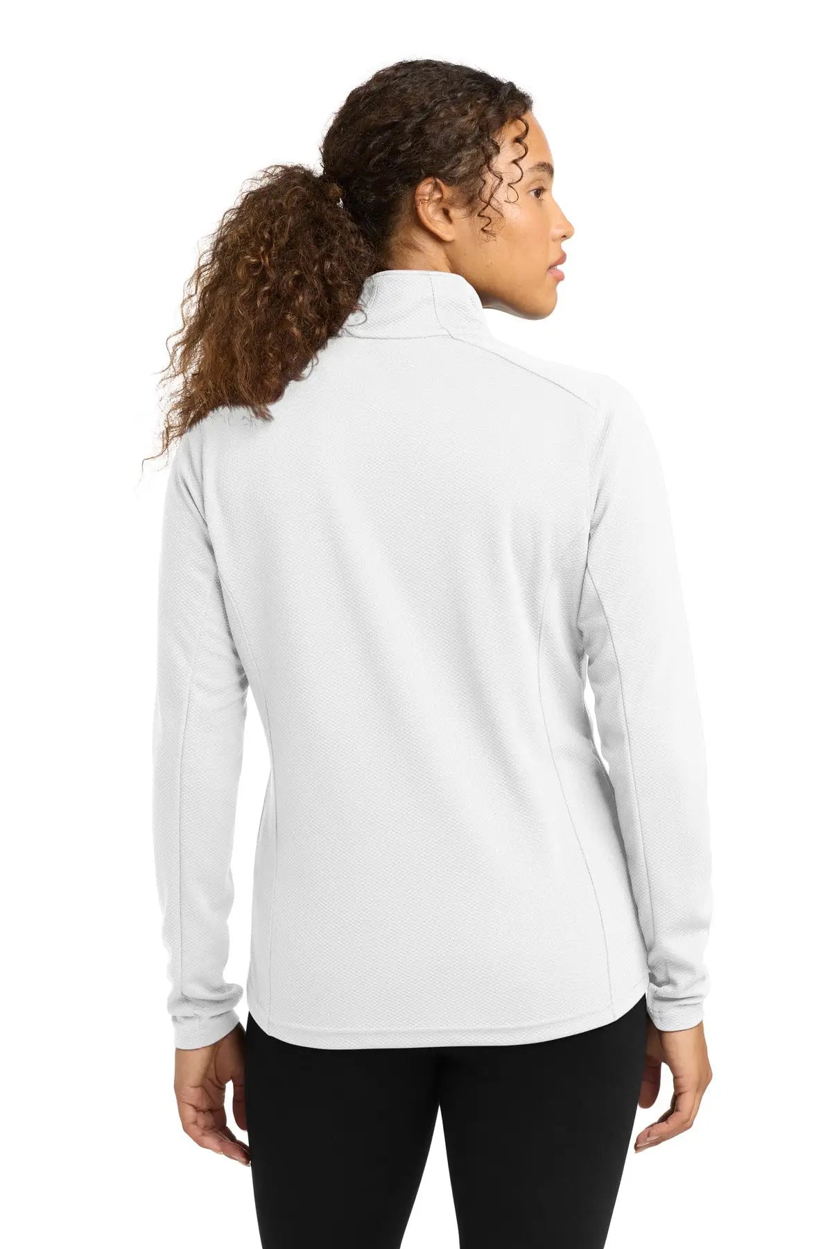 Sport-tek Lst860 Women’s Sport-wick Textured 1/4-zip Pullover - White