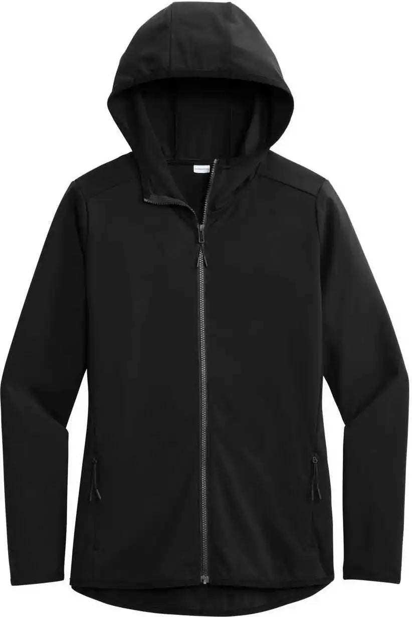 Sport Tek Lst870 Ladies Circuit Hooded Full Zip Deep Black