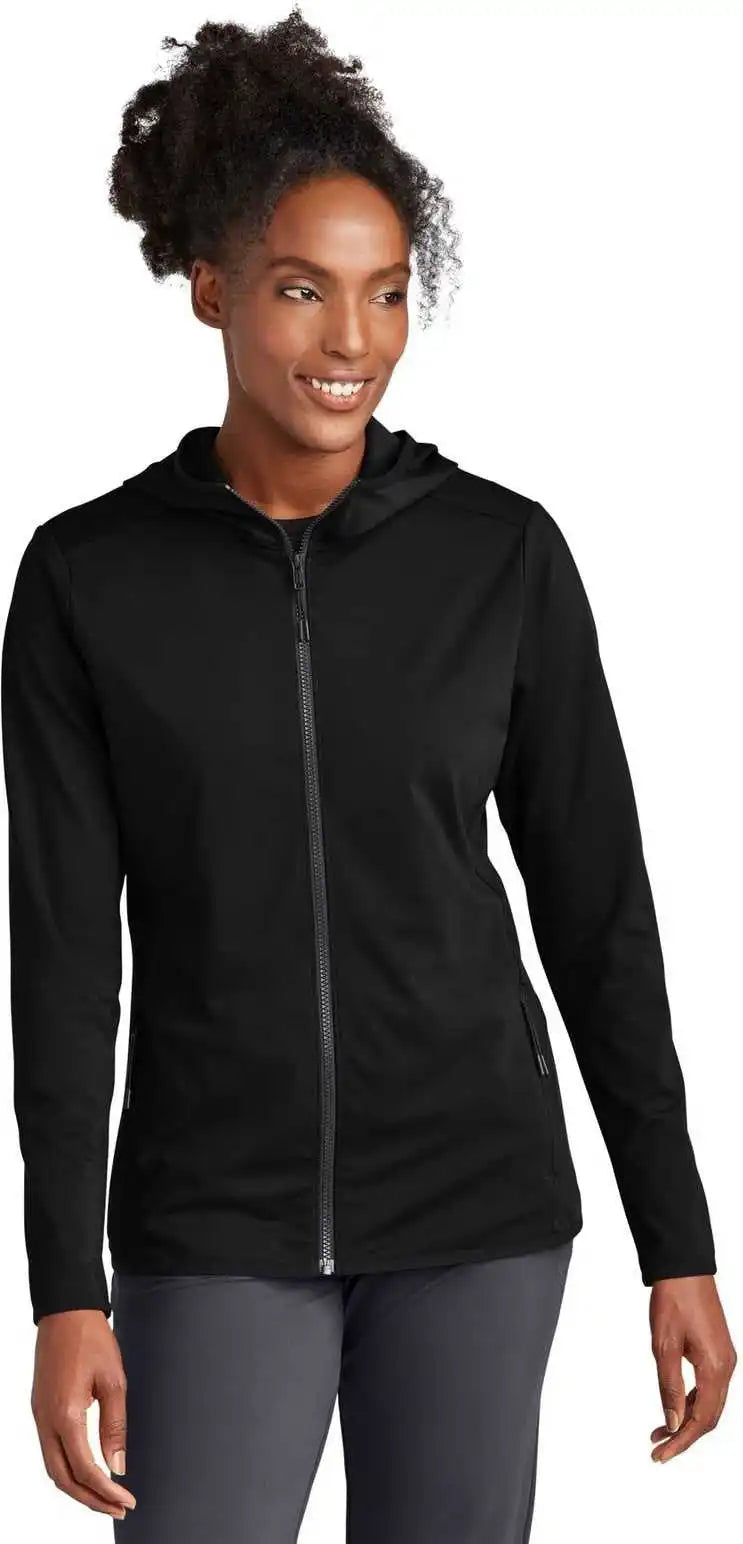 Sport Tek Lst870 Ladies Circuit Hooded Full Zip Deep Black
