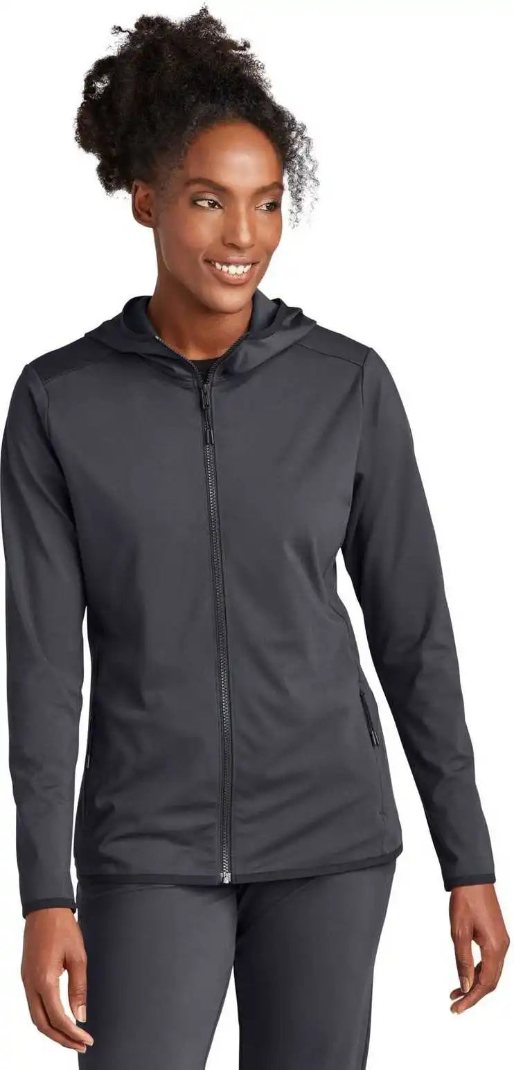 Sport Tek Lst870 Ladies Circuit Hooded Full Zip Graphite