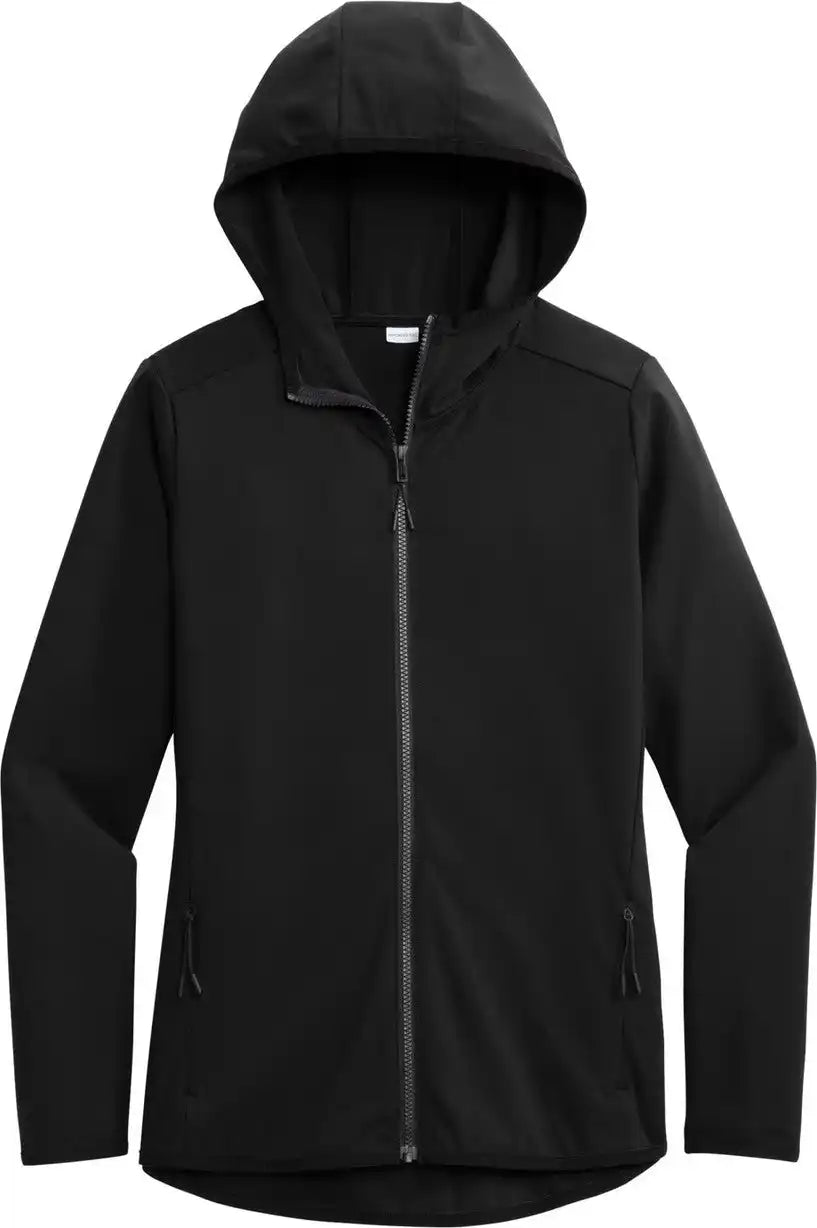 Sport Tek Lst870 Women’s Circuit Hooded Full Zip Deep Black