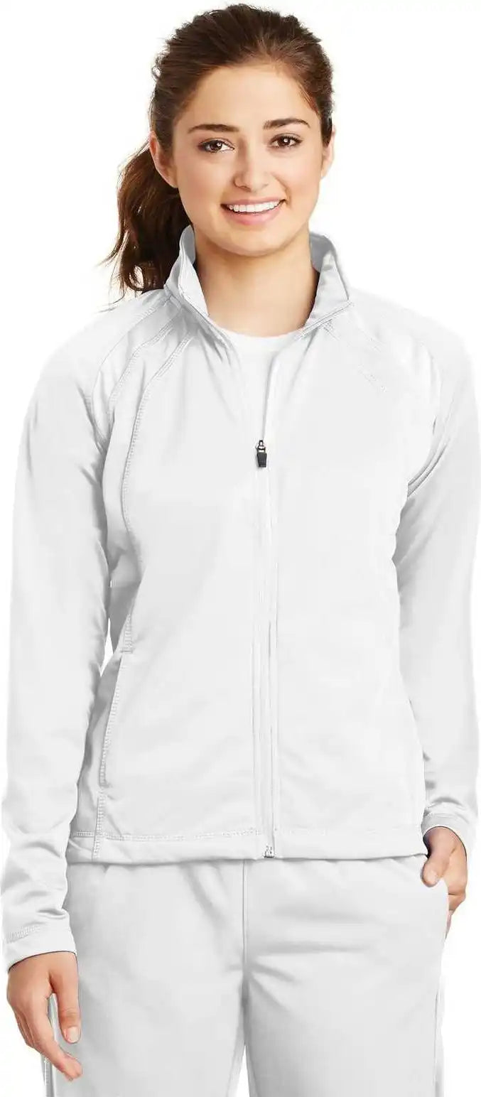 Sport-tek Lst90 Ladies Tricot Track Jacket - White