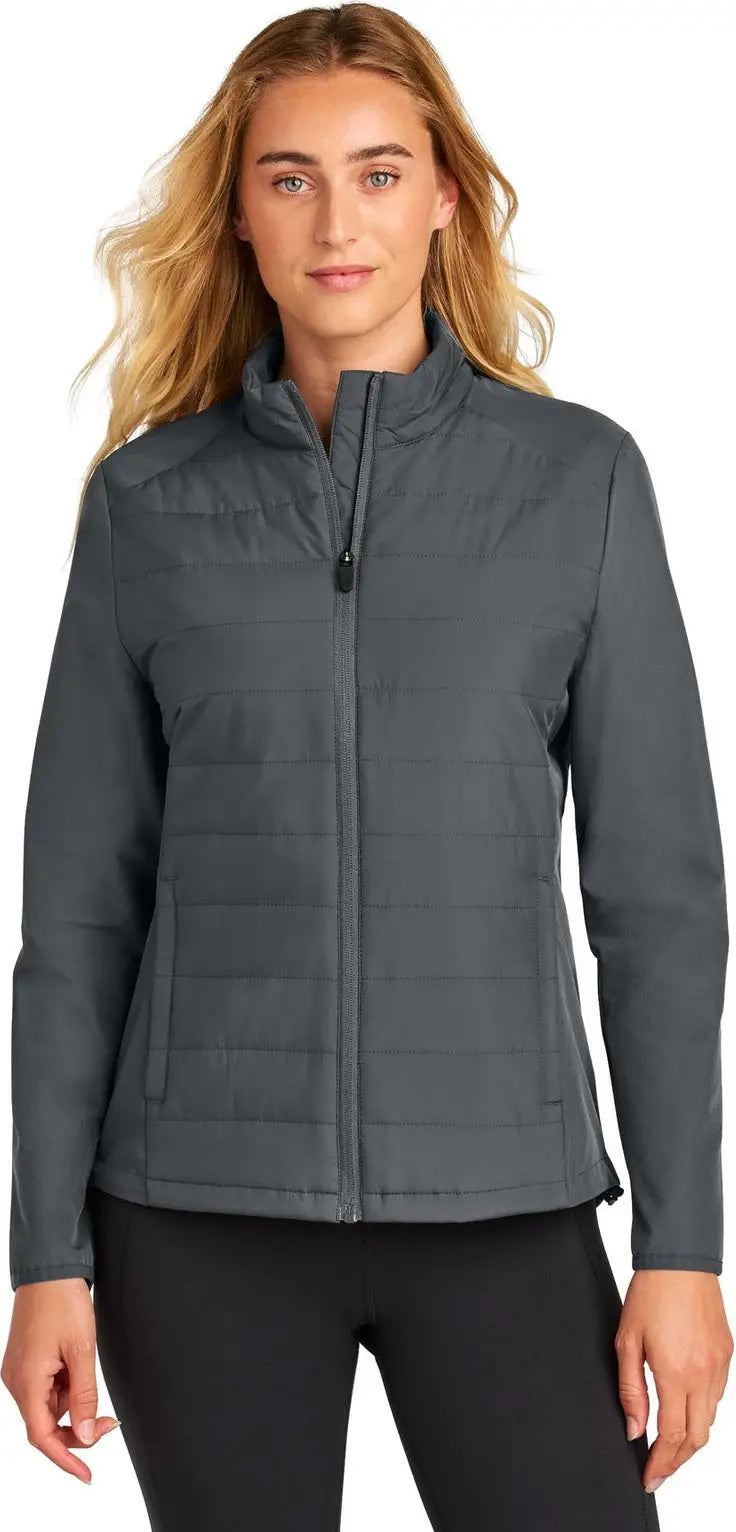 Sport-tek Lst940 Women’s Teknical Hybrid Jacket - Iron Gray