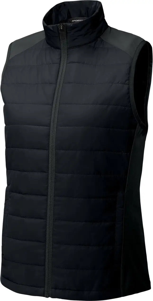 Sport-tek Lst941 Women’s Teknical Hybrid Vest - Black