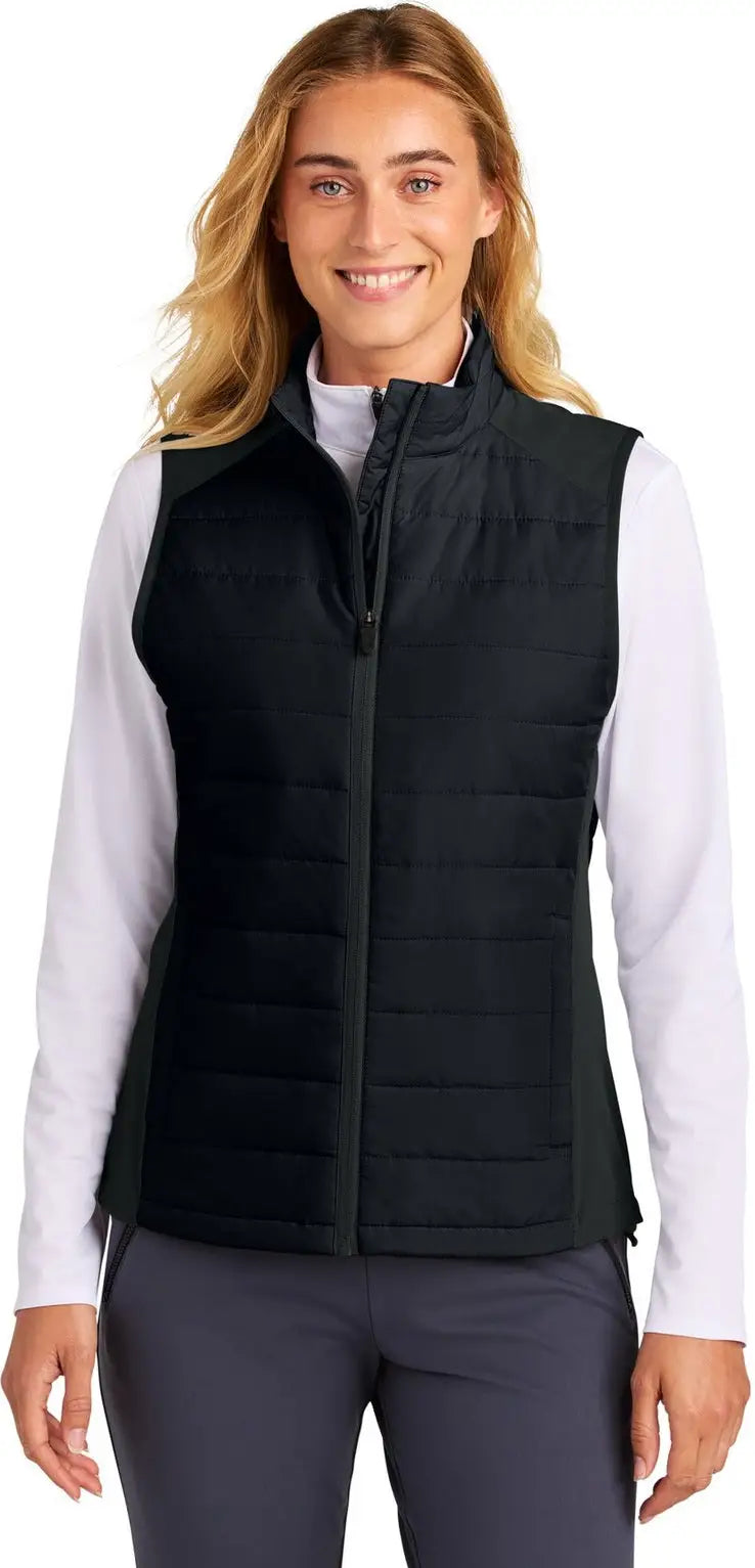 Sport-tek Lst941 Women’s Teknical Hybrid Vest - Black - Ladies Xs