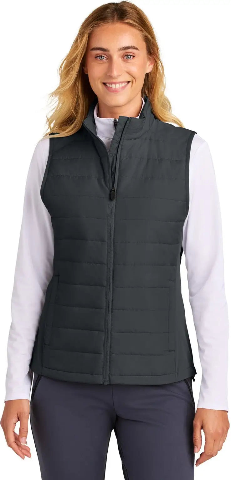 Sport-tek Lst941 Women’s Teknical Hybrid Vest - Iron Gray - Ladies Xs