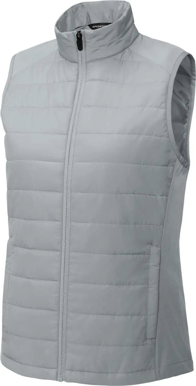 Sport-tek Lst941 Women’s Teknical Hybrid Vest - Silver