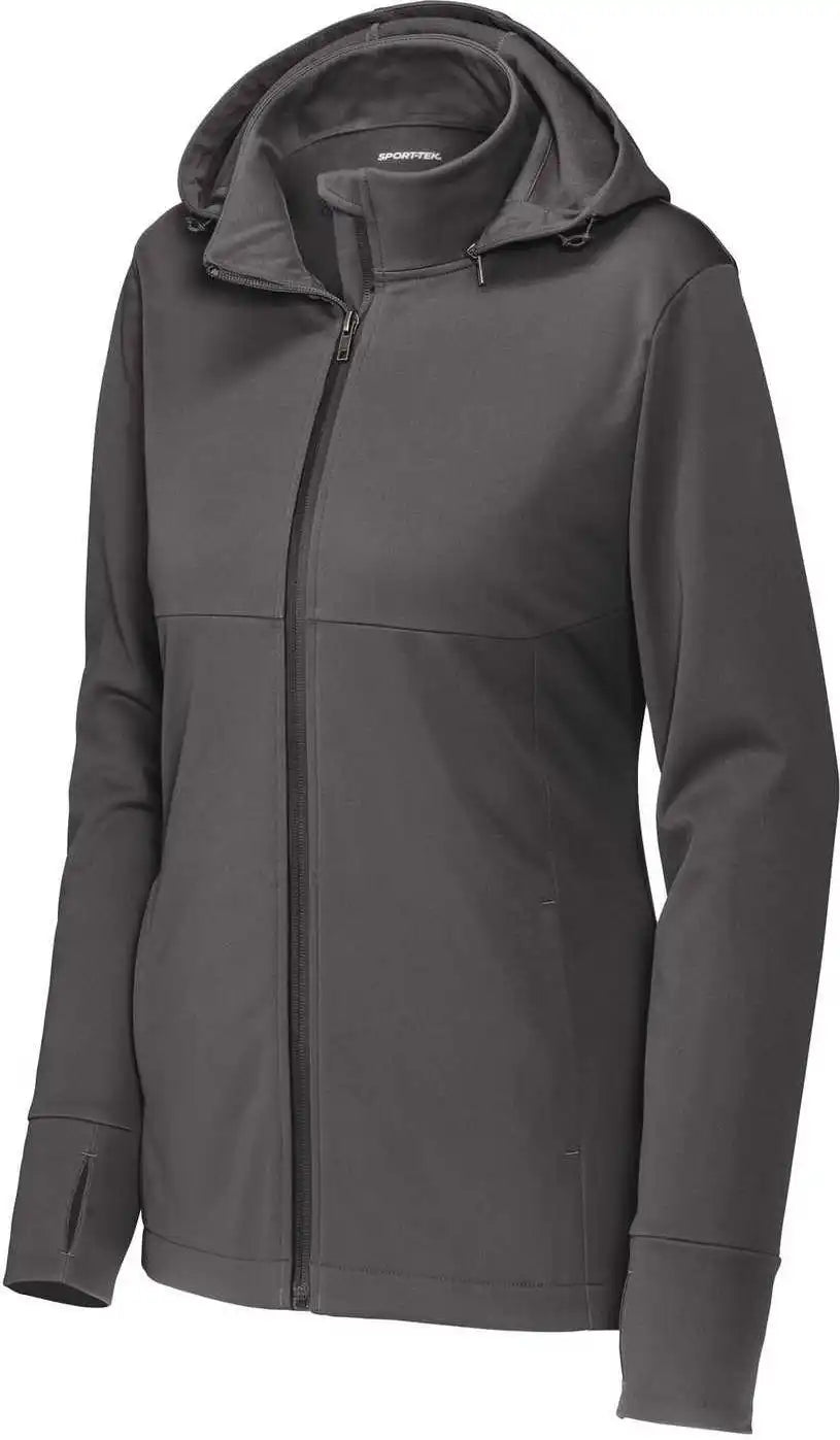 Sport Tek Lst980 Ladies Hooded Soft Shell Jacket Graphite
