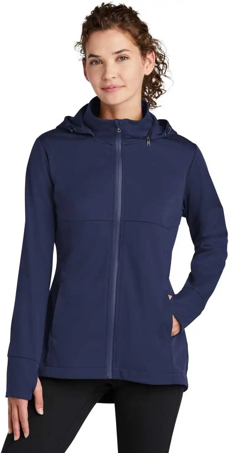 Sport Tek Lst980 Ladies Hooded Soft Shell Jacket True Navy