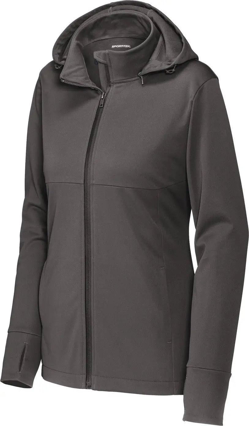 Sport-tek Lst980 Women’s Hooded Soft Shell Jacket - Graphite