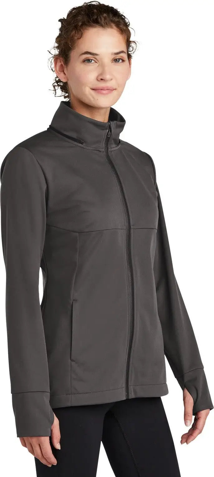 Sport-tek Lst980 Women’s Hooded Soft Shell Jacket - Graphite
