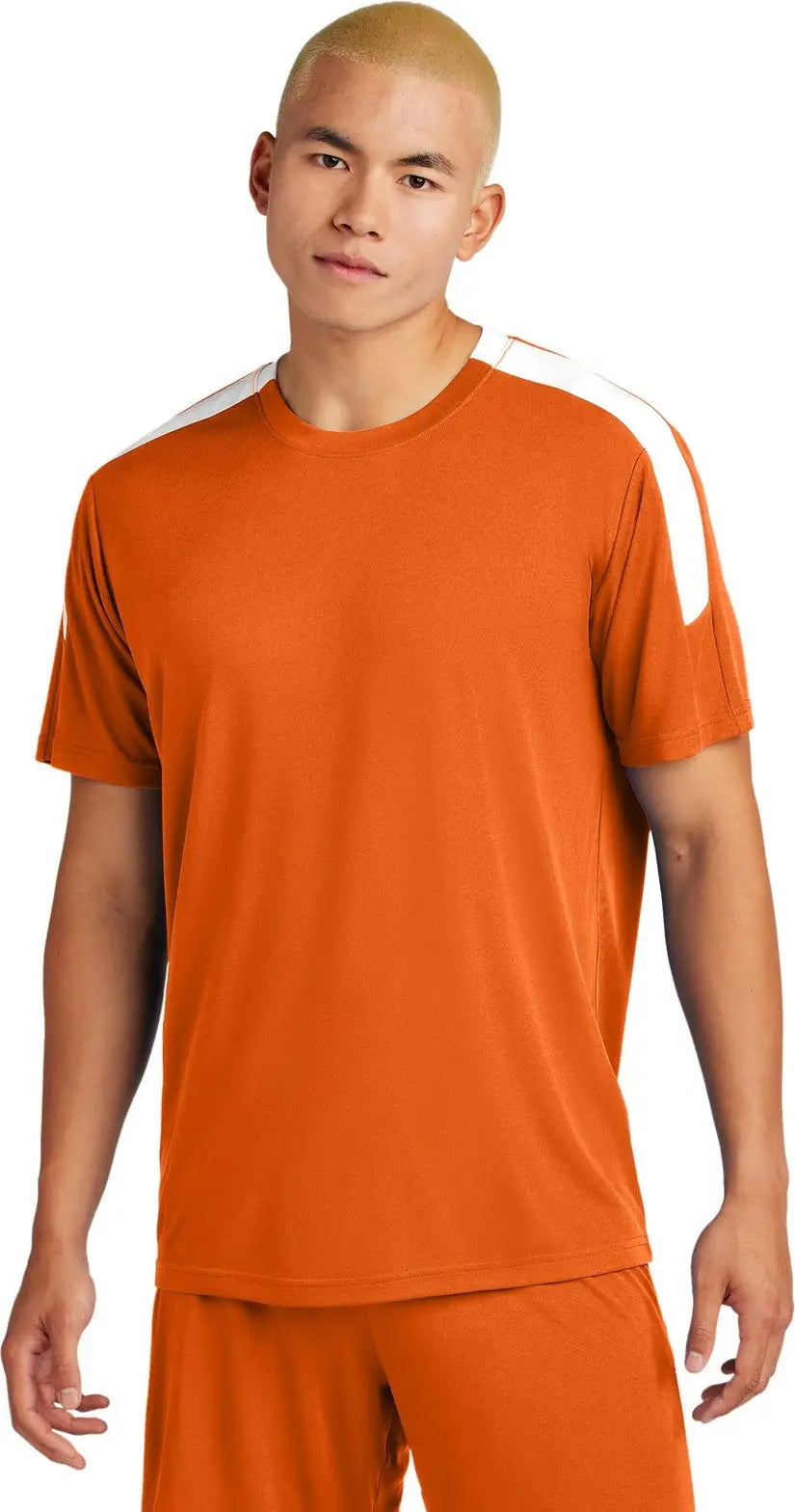 Sport-tek St100 Competitor United Crew - Deep Orange White - Orange/ / Adult Xs