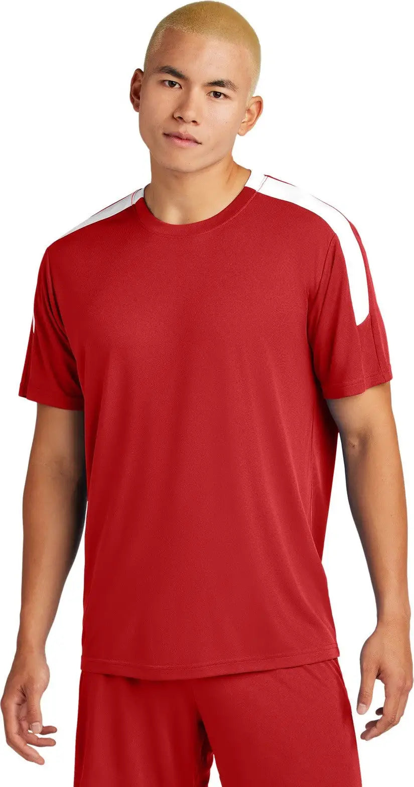 Sport-tek St100 Competitor United Crew - Deep Red White