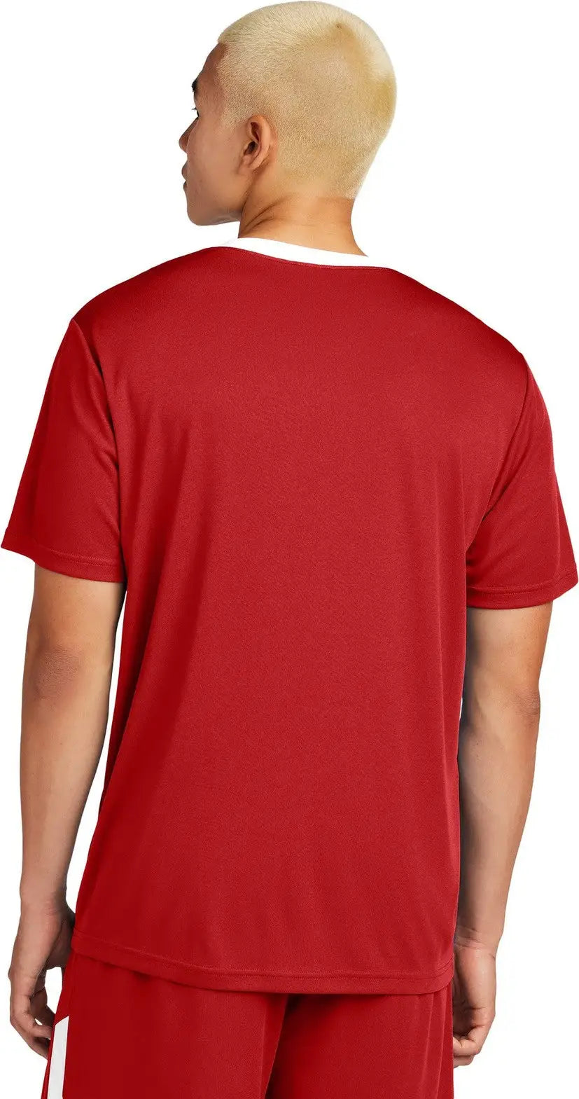 Sport-tek St100 Competitor United Crew - Deep Red White