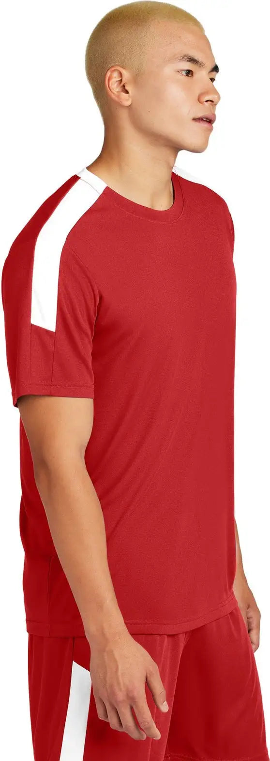 Sport-tek St100 Competitor United Crew - Deep Red White