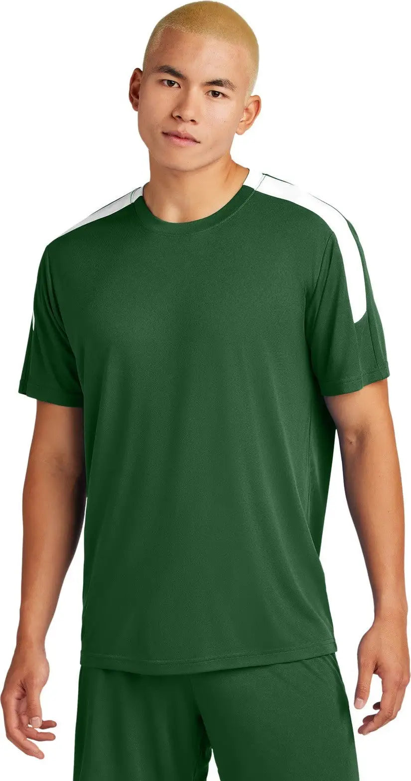 Sport-tek St100 Competitor United Crew - Forest Green White