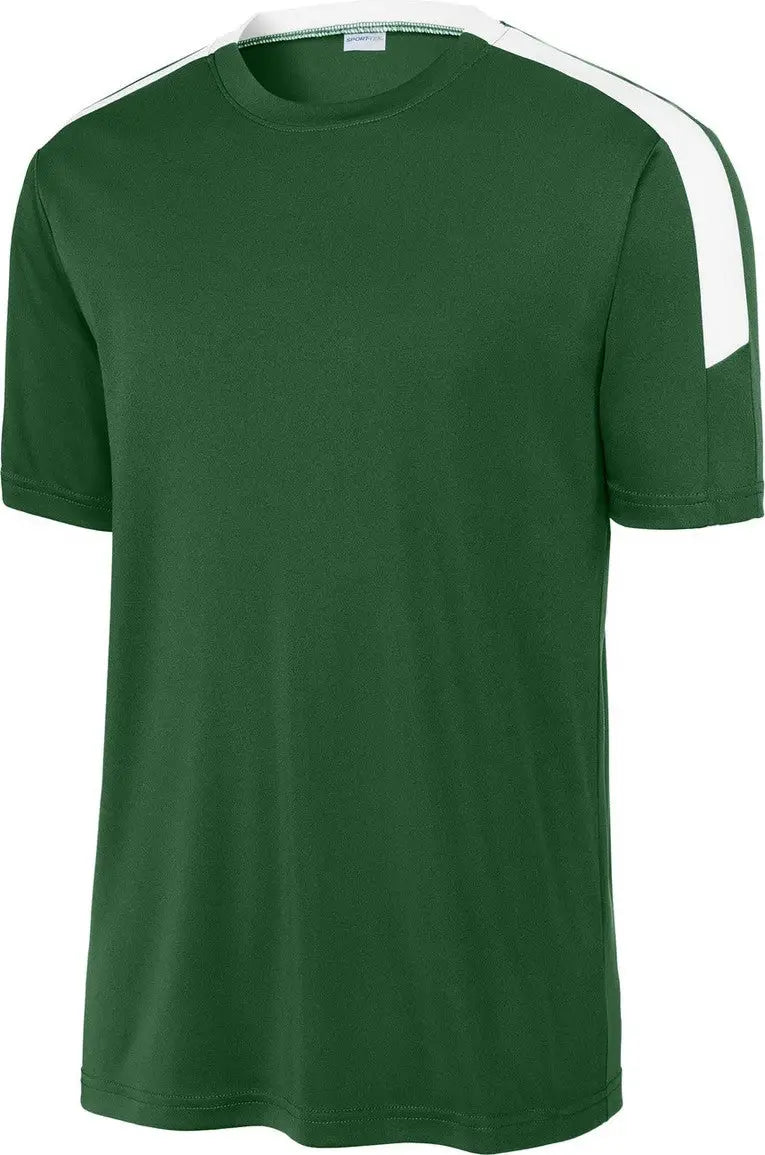 Sport-tek St100 Competitor United Crew - Forest Green White