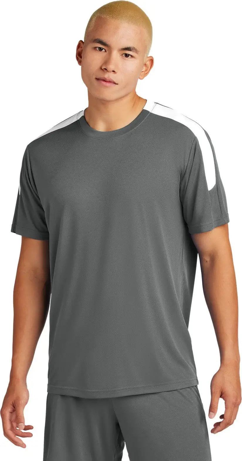 Sport-tek St100 Competitor United Crew - Iron Gray White - Gray/ / Adult Xs