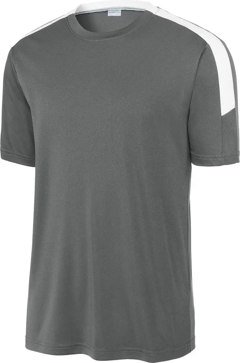 Sport-tek St100 Competitor United Crew - Iron Gray White