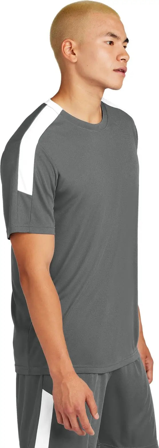 Sport-tek St100 Competitor United Crew - Iron Gray White