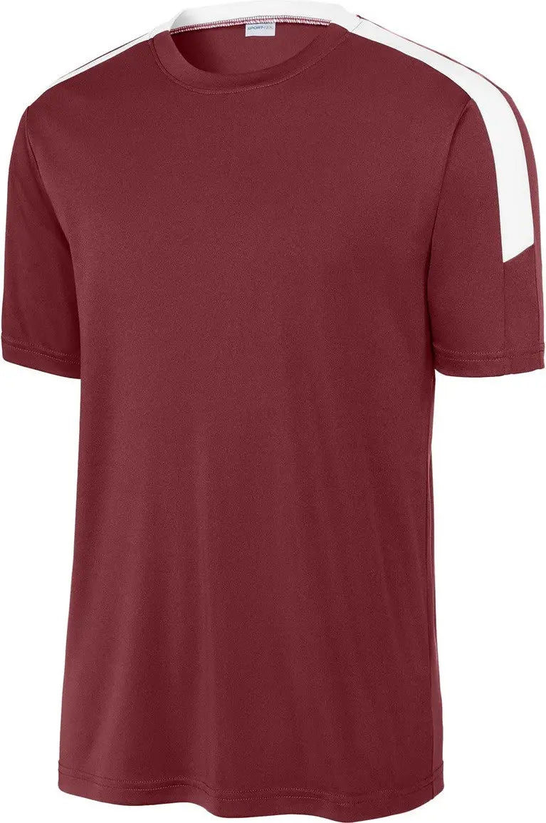 Sport-tek St100 Competitor United Crew - Maroon White
