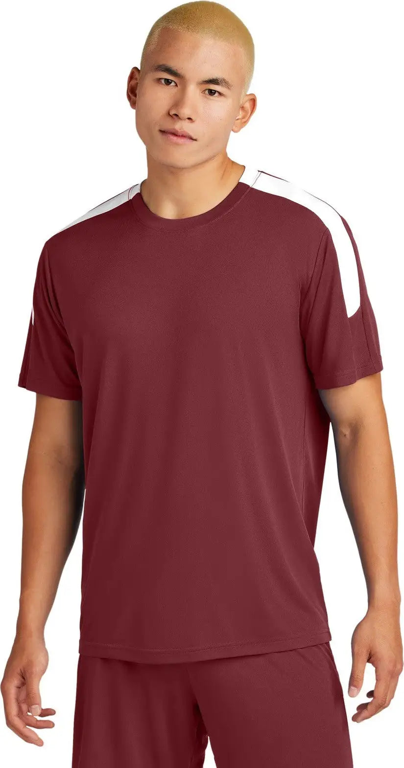 Sport-tek St100 Competitor United Crew - Maroon White