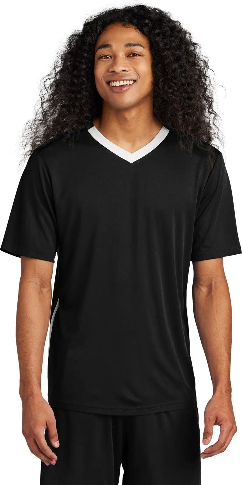 Sport-tek St101 Competitor United V-neck - Black White