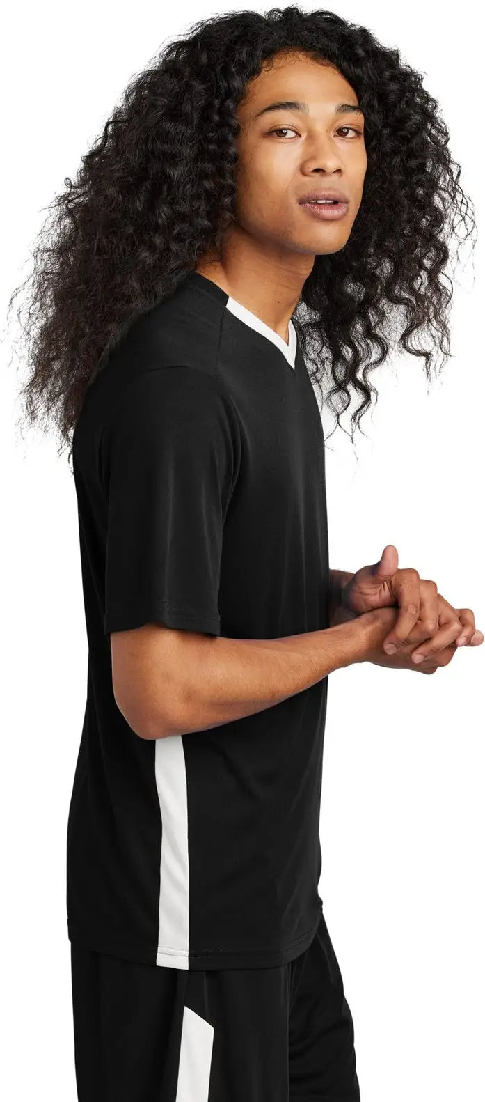 Sport-tek St101 Competitor United V-neck - Black White