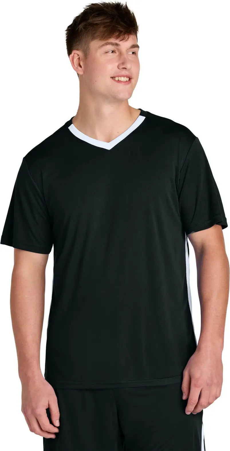 Sport-tek St101 Competitor United V-neck - Black White