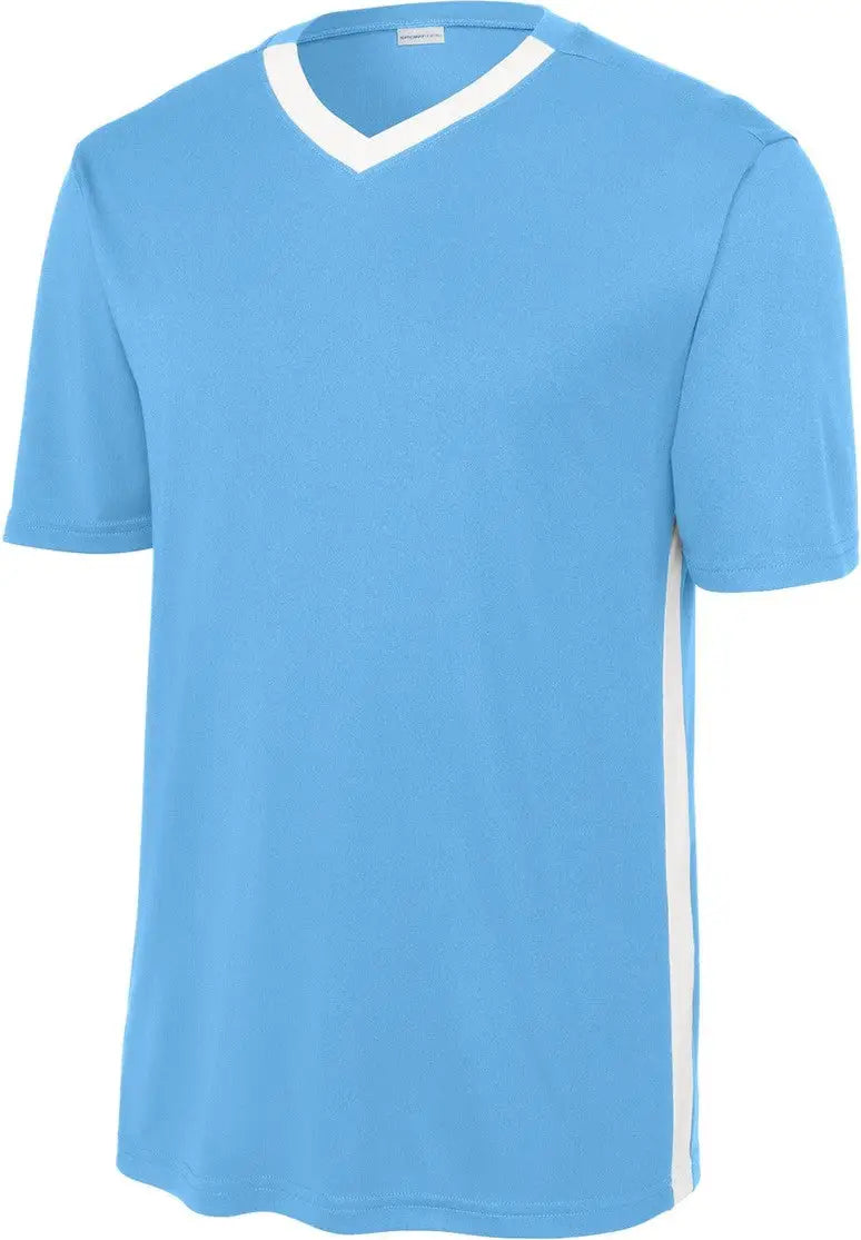 Sport-tek St101 Competitor United V-neck - Carolina Blue White