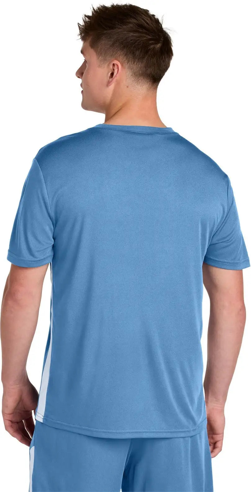 Sport-tek St101 Competitor United V-neck - Carolina Blue White