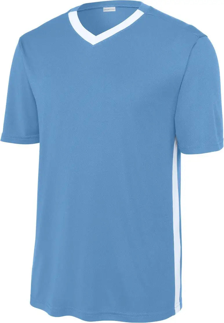 Sport-tek St101 Competitor United V-neck - Carolina Blue White